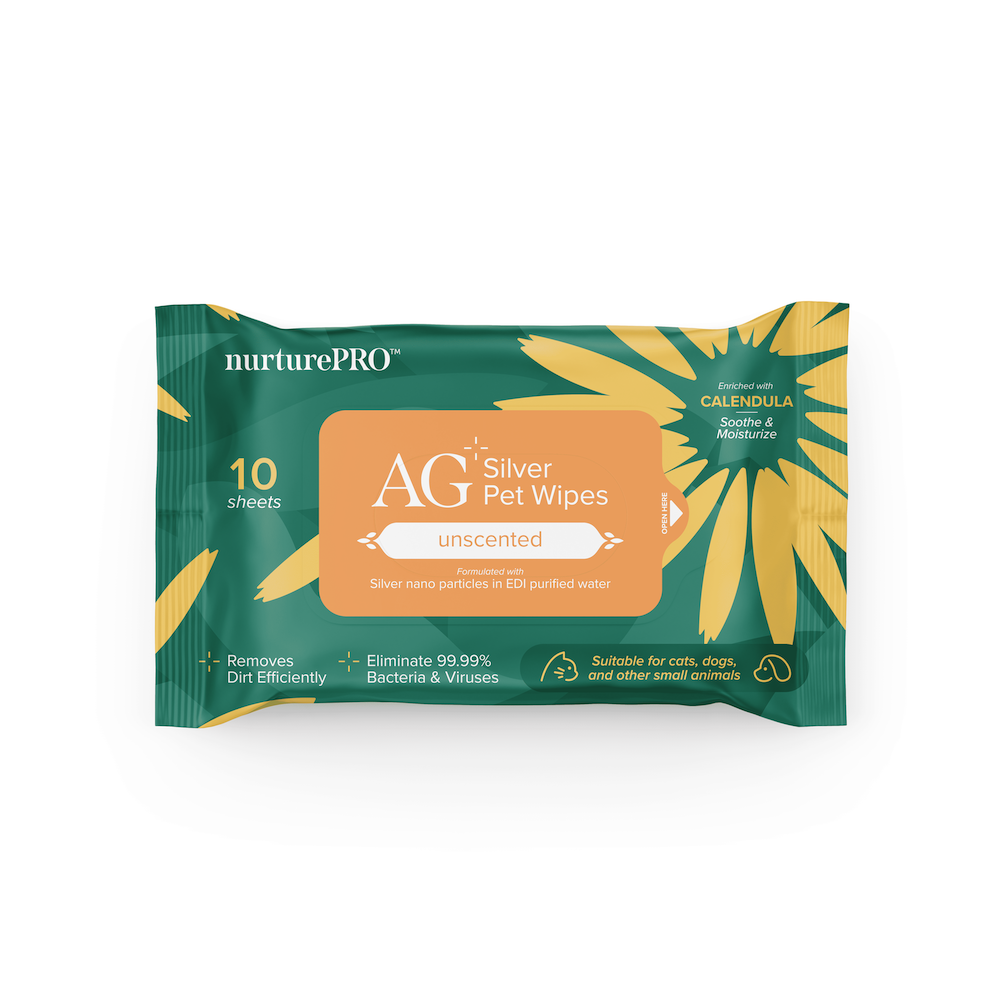 AG+ Silver Pet Wipes Unscented - Nurture Pro